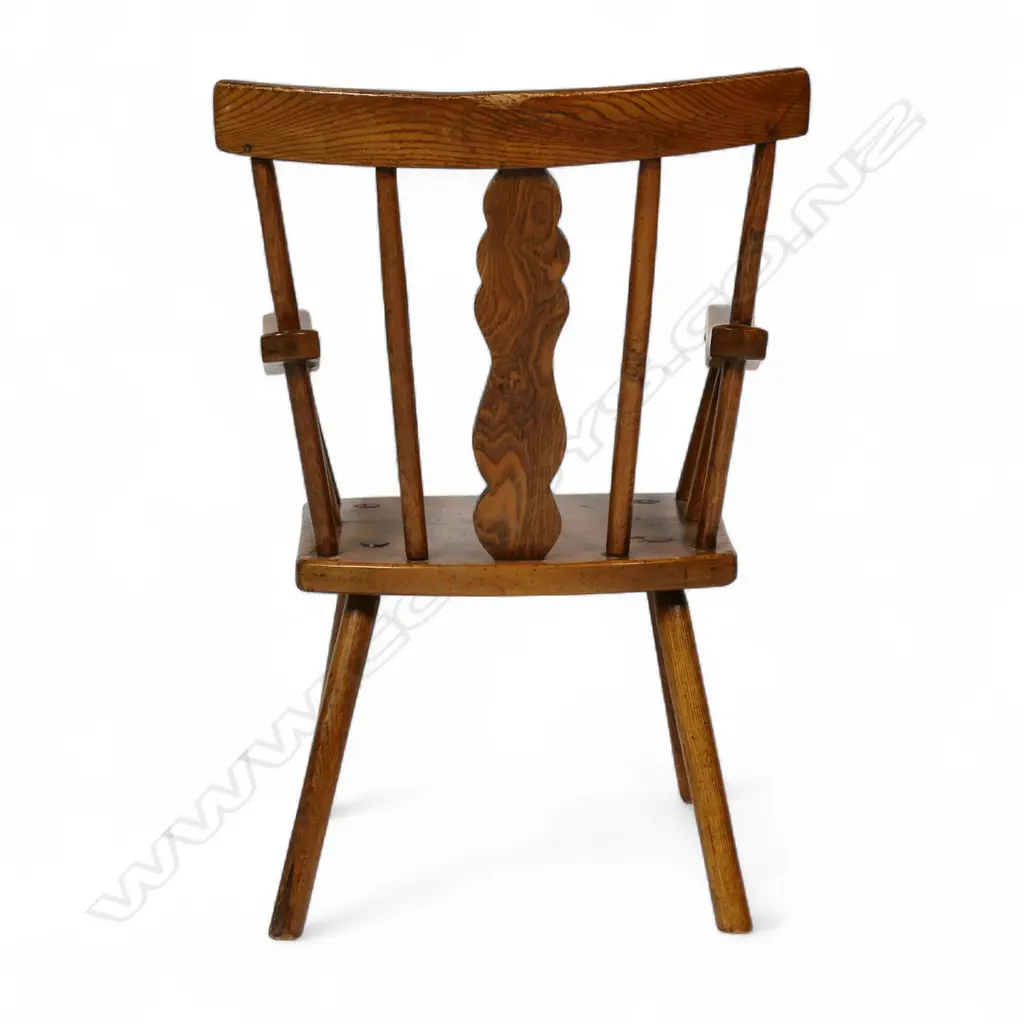 A c.1840 Irish elm and beech primitive Windsor-style armchair, Image 1++